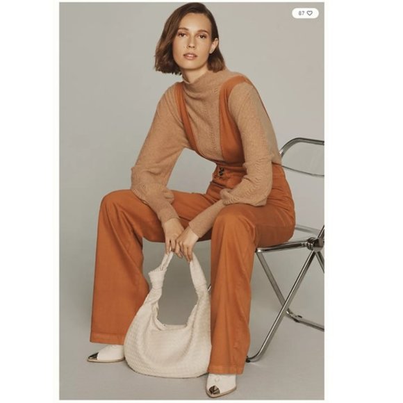 NWT-Anthropologie Pilcro Mango Deep-V Jumpsuit - 33 Tall
